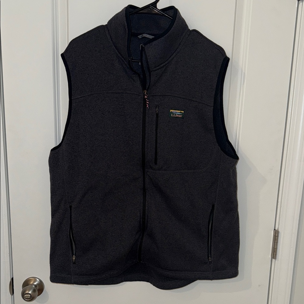 L.L. Bean Charcoal Gray Men's Fleece Zip Vest